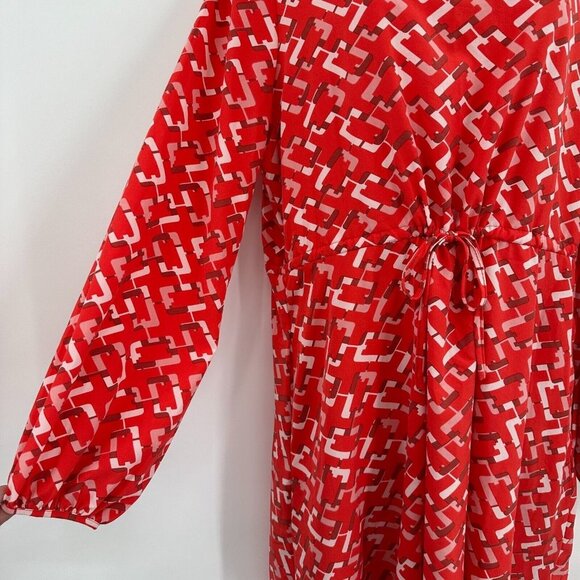 Pomander Place x Tuckernuck Red Chain Colette Dress sz XXL Long Sleeve Tie Waist - Picture 4 of 9